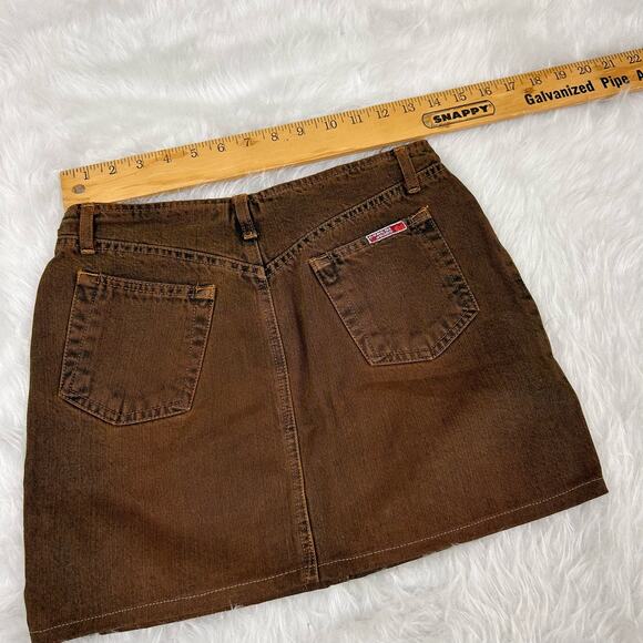 Y2k Konka brown denim mini skirt 28" - Picture 4 of 5